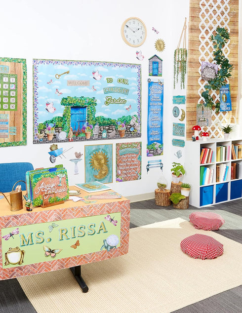 Eureka Curiosity Garden Welcome Classroom Bulletin Board Set for Teachers, 50 Pieces...