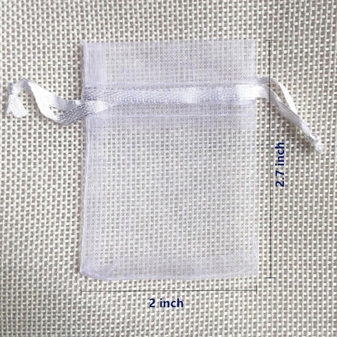 ATCG 100pcs 2x2.7 Inches Mini Organza Bags with Drawstring for Rings, Little Earrings, Jewelry Pieces, Wedding Favors Party Fovours Small Cute Org...