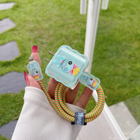 Cute DIY Cable Protector, Compatible for iPhone 20W USB-C Power Adapter and Lightning Cable-Size 14......