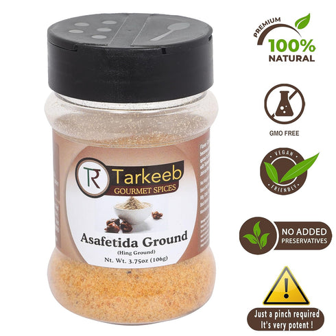 Tarkeeb Asafetida (Hing) Ground 3.75oz (106g) Shaker Top PET Jar ~ All Natural | Salt Free | Vegan | Non-GMO | Asafoetida Indian Spice | Best for ...