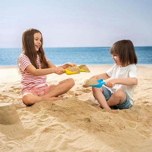 Sloosh Beach Sand Shovels for Kids - 4 Packs Shovels Colorful Scoops Travel Sand Toys for Toddlers Kids Outdoor Digging Play, Heavy Duty Plastic G...