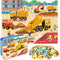 LELEMON 100 Pieces Jigsaw Puzzles in a Metal Box for Kids Age for 4-8 Boys Girls Toy Puzzles Construction Site Vehicles Children Learning Educatio...