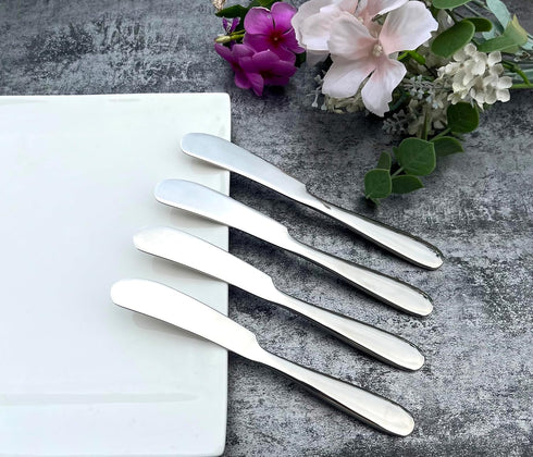 4 Pieces Set Butter knife, Pate Knife Cheese Spreader, Thick and Smooth Handle Food Safety Material Stainless Steel 18/10 SUS 304# for Home Restau...