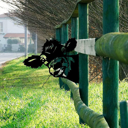 Peeping Cow Metal Art Farm Garden Decor Garden Fence Decoration Outdoor Decoration for Farmhouse,Yard,Lawn...