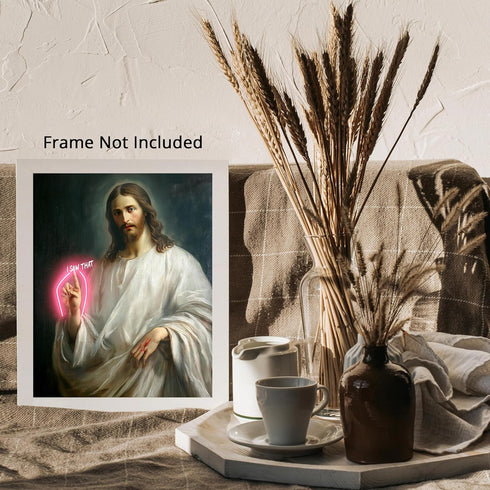 Posterizer 1 pcs-Jesus Christ saying "saw that" modern art -2-Comedy Art- Gift for Men Women Entrepreneur Teens -Living Room Bedroom Decor- unfram...