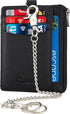 Chain Wallet Men Minimalist RFID Wallet Biker Trucker Travel Badge Holder Zipper...