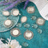 FASHEWELRY 16Pcs Oval Round Bezel Pendant Trays Antique Silver Bezel Blanks Cabochon Setting with Clear Glass Cabochon for Photo Pendant Craft Jew...