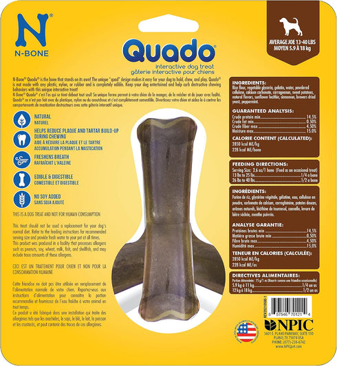 N-Bone Quado Interactive Treat, BBQ Flavor, Medium, 2.8oz...