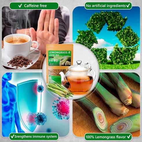 Lemongrass Tea Loose Leaf Bulk – 4 oz Loose Leaf Herbal Tea – Tea With Lemongrass – Lemongrass Teas – Caffeine Free - Loose Leaf Tea Lemongrass - ...