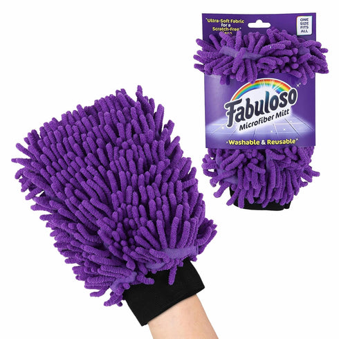 Fabuloso Microfiber Cleaning Mitt, Purple, One Size Fits All | Lint-Free, Scratch-Free Cleaning Glove for Surfaces and Furniture | Microfiber Dust...