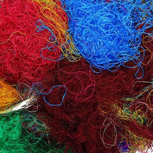 Saree Silk Fiber Multicolor Throwsters Waste for Felting, Spinning Fiber - 100 gm (3.52 oz)......