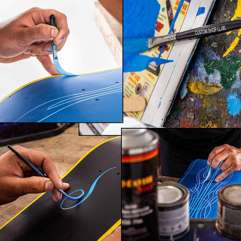 Custom Shop Starter Pinstriping Brush Kit (Sword #00, Scroll #1 & Long Liner - #00) One of Each All 3 Brush Styles - High Performance Striping Bru...