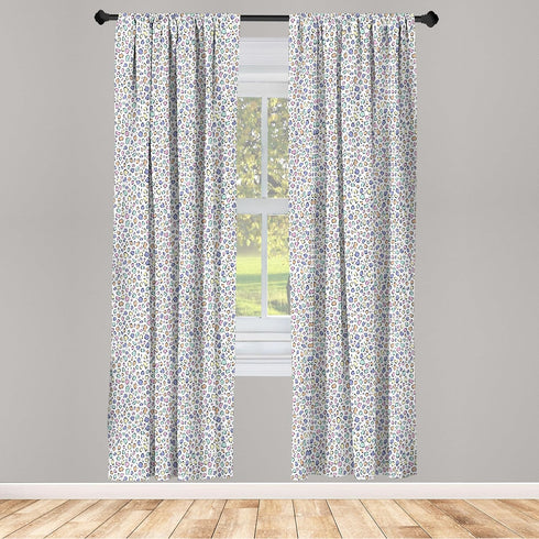 Ambesonne Leopard Print Curtains, Modernized Animal Skin Elements in Pastel Memphis Style Colors Pattern Print, Window Treatments 2 Panel Set for ...