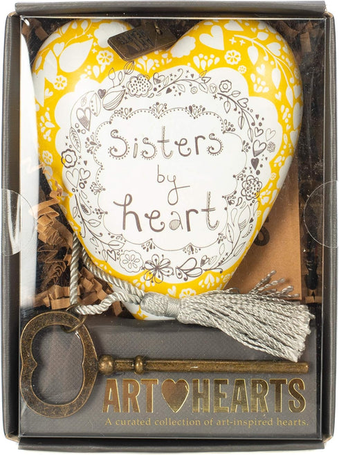DEMDACO Sisters By Heart Dandelion Yellow 4 x 3 Heart Shaped Resin Keepsake Decoration...