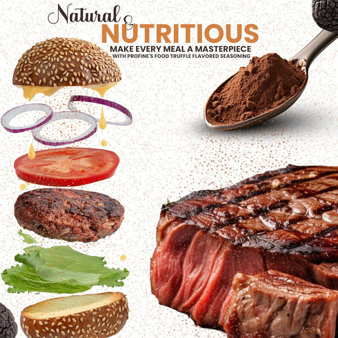 Profine Food Tuber Black Truffle Powder - Organic Truffle Seasoning with 20% Black Truffles Ingredient - Net 75g Pet Container - Truffle Gourmet F...