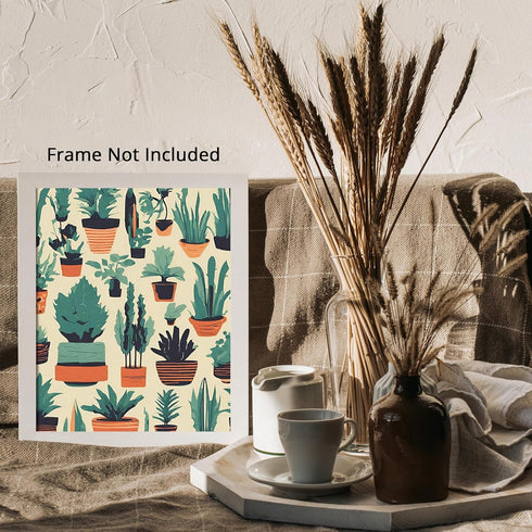 Posterizer 1 pcs-plants pots cactus cute art for plant lovers 7-Floral & Botanical Art-GIft for Men Women Teens-Decor for Home & Office- unframed ...