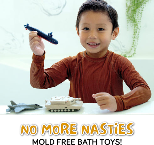 Mold Free Bath Toys for Babies and Toddlers, No Hole Bath Toys, Army Bath Toys no Mold for Tub, Beach, Pool, BPA-Free, Safe, Fun Infant Baby Bath ...