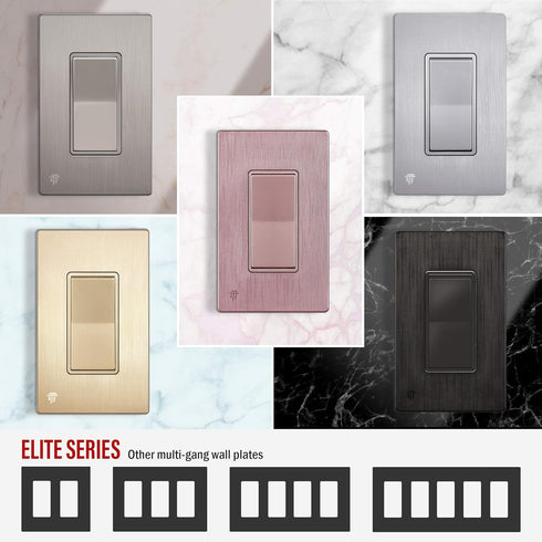 ENERLITES Elite Series Screwless Decorator Wall Plate Child Safe Outlet Cover, Gloss Finish, Size 4-Gang 4.68" H x 8.30" L, Unbreakable Polycarbon...