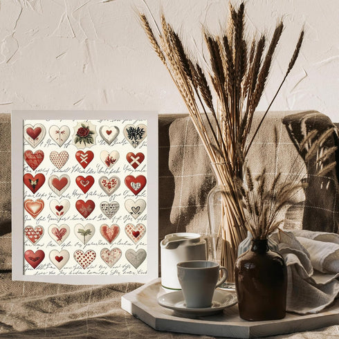 Posterizer 1 pcs-cute heart designs-Valentine's day inspired poster-Romantic Art-Holiday Poster Collection-Gift for Couples boyfriend girlfriend H...