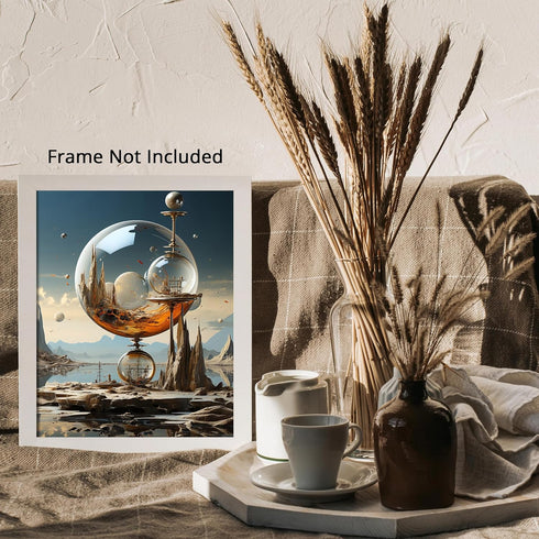Posterizer 1 pcs-futuristic sci-fi glass cities-Abstract & Modern Art-Fantasy & Fiction Art-Gift for Art Lovers-Decor for Home & Office- UNFRAMED ...