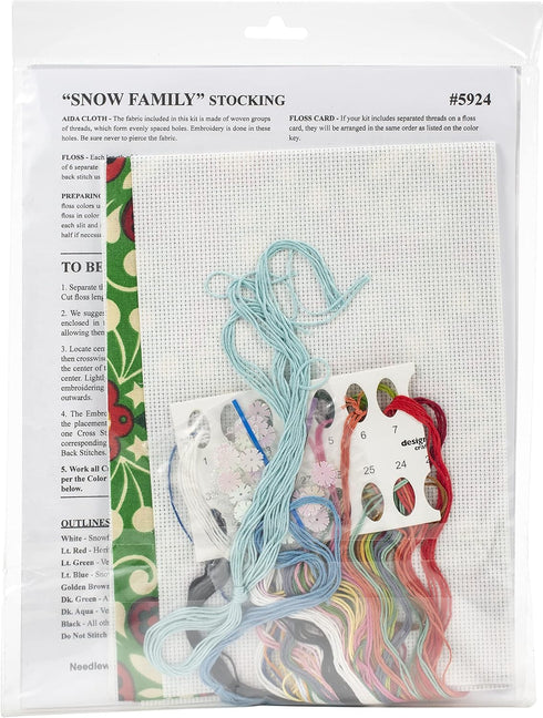 Design Works Crafts Snow Sledding Counted Cross Stitch Stocking Kit, White...