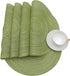 SHACOS Round Placemats Set of 4 Round Table Placemats Braided Cotton Place Mats 15 inch for Kitchen Dining Table Holiday Party (Pea Green, 4)...