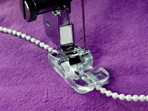 Creative Feet Pearls & Piping Presser Foot, Fits All Sewing Machines with A Zigzag Stitch...