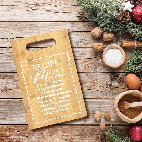 Mother Gifts Mom Gift, Recipe For a Mom Mother Mother's Day Gift Bamboo Cutting Board Kitchen Decor, Gifts For Mom, Mom Gifts For Mother Mother's ...