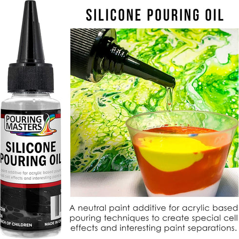 U.S. Art Supply Silicone Pouring Oil - 2-Ounce - 100% Silicone for Dramatic Cell Creation in Acrylic Paint...