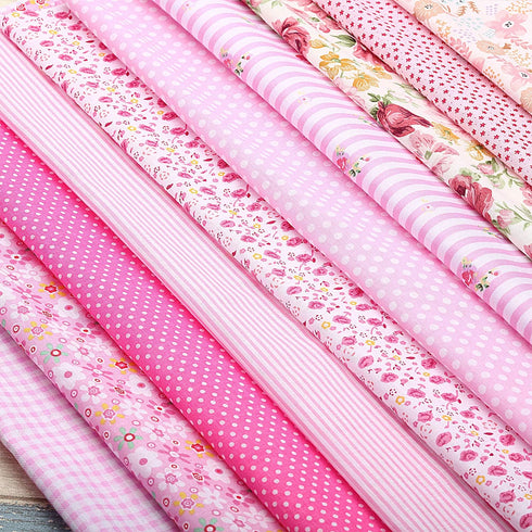 10 Pieces 20 x 20 Inch Cotton Fabric Quilting Floral Patchwork Pink Fabric Square Bundles Fabric for Sewing DIY Crafts Handmade Bags Clothing, Var...