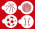 Designer Stencils Large Sports Ball Cookie Stencils (Basketball - Golf - Soccer - Baseball) , Beige/semi-transparent...
