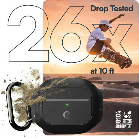 KeyBudz Waterproof Case for AirPods 3, Secure Hydro Latch Lock, Full-Body Rugged Protective Hard Shell Cover with Carabiner (Carbon Black)...