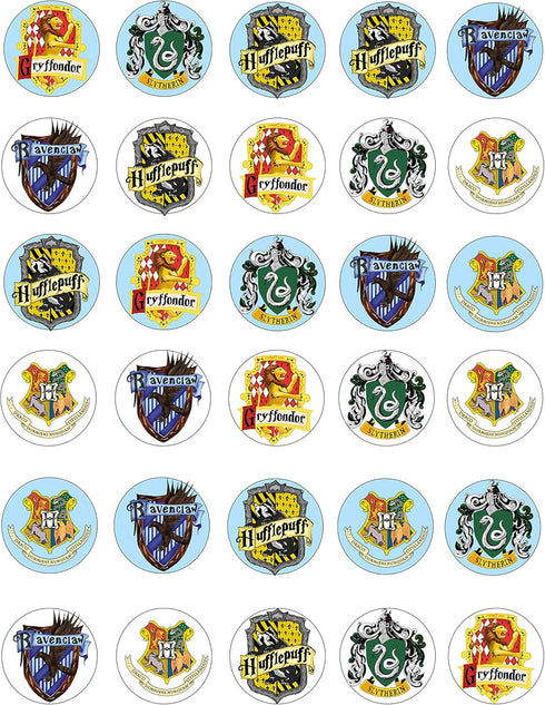 30 x Cupcake Toppers - Wizarding World Inspired Collection of Edible Cake Decorations | Uncut on Wafer Sheet...