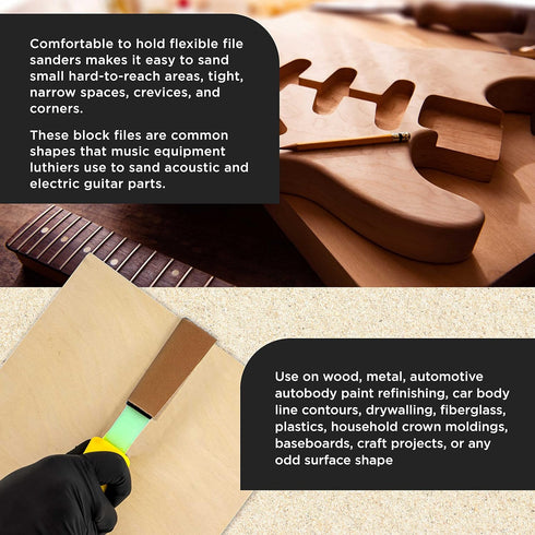 Dura-Gold Sanding Stick Kit with Ergo Handle Yellow Flat with 40 sheet Sandpaper Starter Kit...