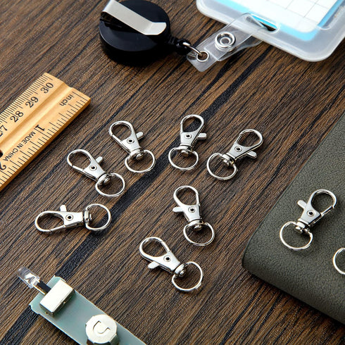 35 Pieces Swivel Clasps Lanyard Snap Hooks Swivel Snap Hooks Metal Keychain Clip Hooks Lobster Claw Clasps for Keychain Key Ring Crafts (Silver)...