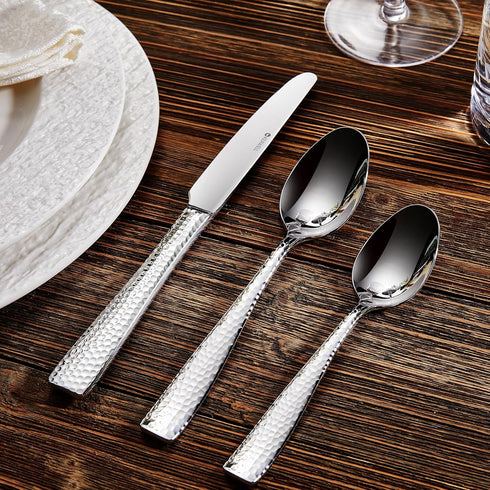 KEAWELL Premium 4-Piece Louis Hammered Spoons Set, 18/10 Stainless Steel, Set of 4, Fine Spoon Set with Squared Edge, Dishwasher Safe (6.4" Teaspo...