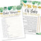 Hadley Designs Hilarious Baby Shower Games Set – 25 Double-Sided Cards for 25 Guests, 2 Games, Word Scramble Baby Shower Game, True or False, Gend...