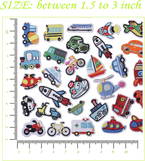 Embroidered Car Patches, Cute Car and Vehicle Iron on/Sew on Patches Applique for Clothes, Dress, Hat, Jeans, Backpacks, DIY Accessories (Pack of ...