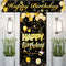 IMISI Happy Birthday Door Banner & Backdrop, Black & Gold, Size 6.16 x 3.15 ft & 6.9 x 1.47 ft, Foldable, Lightweight, Indoor Use, Birthday Occasi...