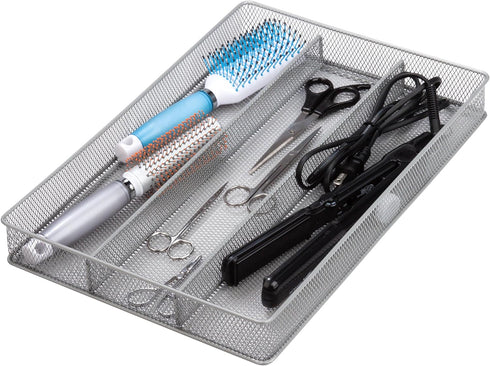 Honey-Can-Do KCH-02157 Steel Mesh 3-Compartment Cutlery Utensil Organizer, Silver...