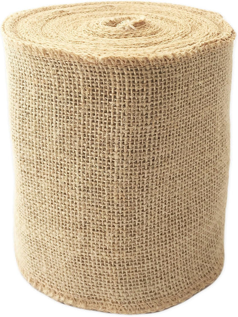 LWR CRAFTS Natural Burlap Ribbon 32 Feet (6")...