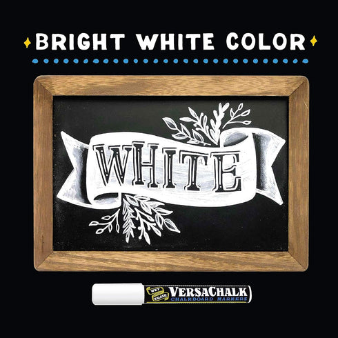 VersaChalk White Chalkboard Chalk Markers - Wet Erase Dustless Chalk Ink Paint Marker for Blackboard, Dry Erase White Board, Chalkboard Sign (COMB...