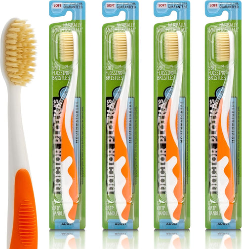 MOUTHWATCHERS Dr Plotkas Extra Soft Bristle Flossing Toothbrush Manual Soft Toothbrush for Adults | Ultra Clean Nano Toothbrush | Good for Sensiti...