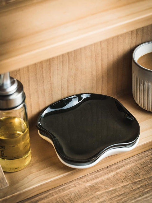 Spoon Holder, Porcelain Spoon Rest with Deep Drip Tray for Kitchen Counter, for Multiple Utensils, Heat-Resistant, Cute Spoon Rest for Spoons, Lad...
