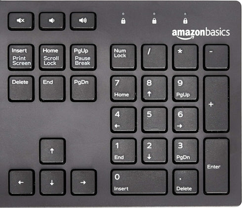 Amazon Basics Low-Profile Wired USB Keyboard with US Layout (QWERTY), Matte Black...