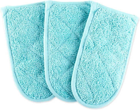 DII Basic Terry Collection Quilted 100% Cotton, Pan Handle, Aqua, 3 Piece...