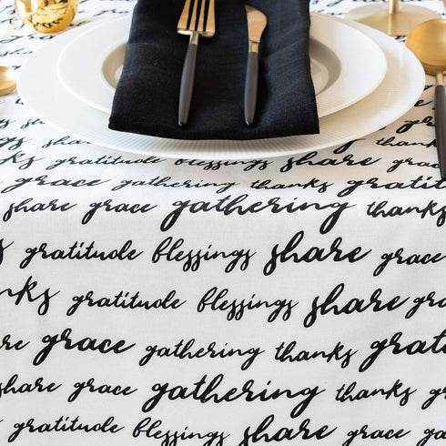 Thanksgiving Table Runner with Quotation (Off-White, 14x72 inch, Pack of 1) for Holiday, Halloween , Christmas , Wedding, Cocktail Party...