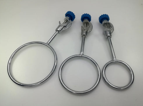 MALAB Lab Support Ring 60mm 80mm 100mm in One Pack Cast Iron Electroplate (White Nickel)...