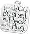 3D Rose I Love You A Bushel and A Peck. White and Black. Pot Holder, 8 x 8, Multiple Color...