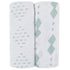 Changing Pad Cover - Cradle Sheets Fits Baby Mattress Sheet 36" X 18 - Unisex Grey Sage Diamond - 2 Pack Set...